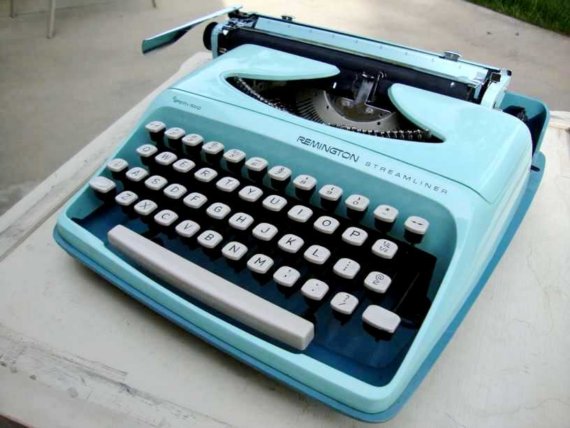 aqua typewriter