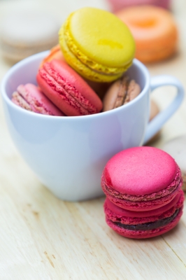 Macarons. They taste EVEN BETTER than they look. And, yes, this is a stock photo. None of our macarons stayed around long enough to get photographed.